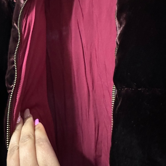 Anthropologie burgundy velvet coat with burgundy sequins EUC - Picture 10 of 12
